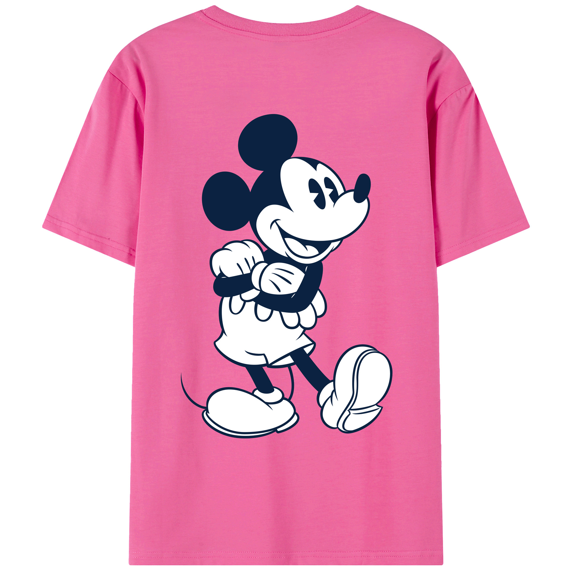 （画像用） ミッキーマウス Mickey Mouse レディース半袖Tシャツ(バックプリント)